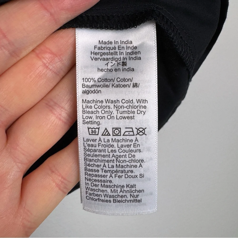 Madewell Relaxed Scoopneck Cotton Sateen Short-Sleeve Top Black Size S NWT - Picture 8 of 8